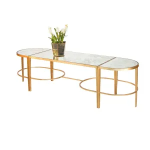 3-Piece Gold Leaf Coffee Table by Worlds Away