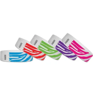 3/4" Zebra Design Tyvek Wristband