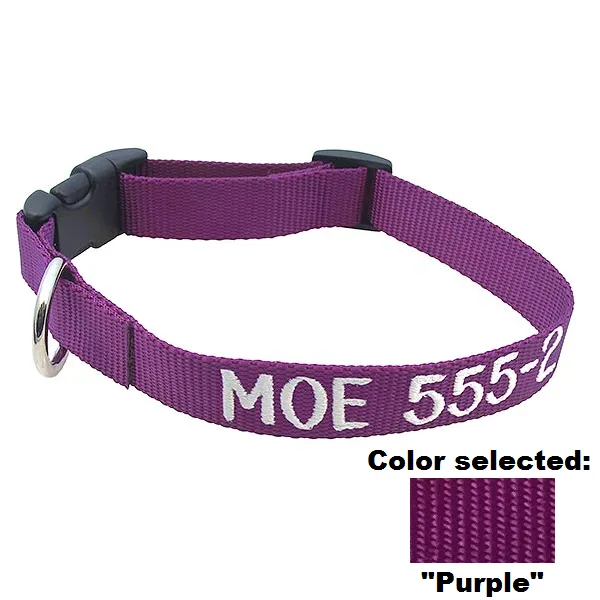 Adjustable Nylon Collar - with Personalized Embroidery