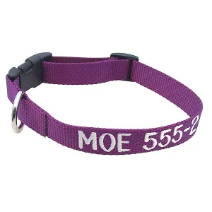 Adjustable Nylon Collar - with Personalized Embroidery