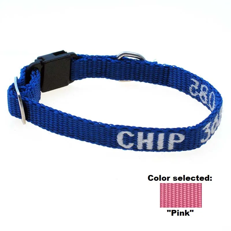 Adjustable Nylon Collar - with Personalized Embroidery