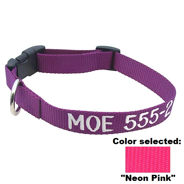 Adjustable Nylon Collar - with Personalized Embroidery