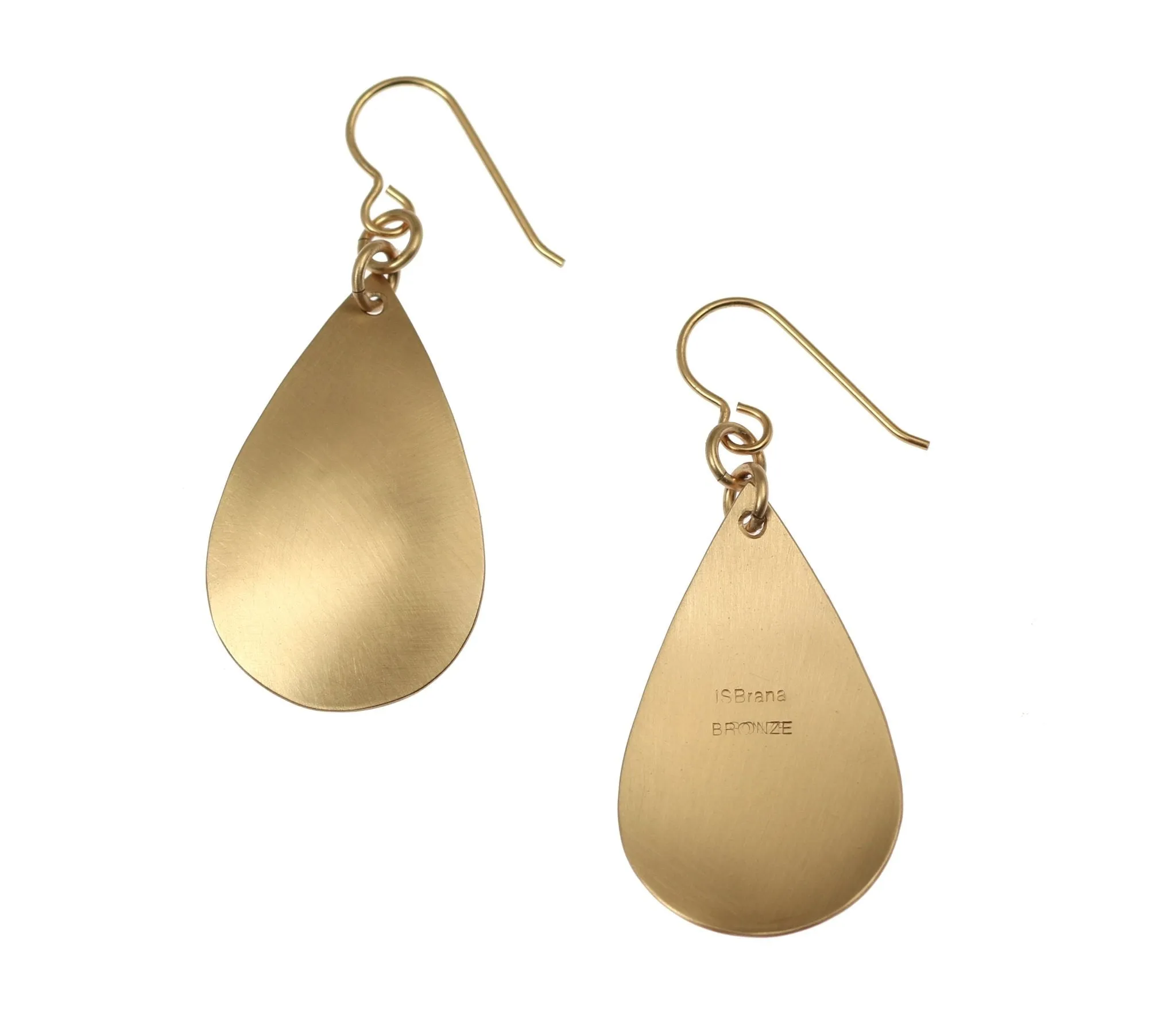 Brushed Bronze Teardrop Earrings