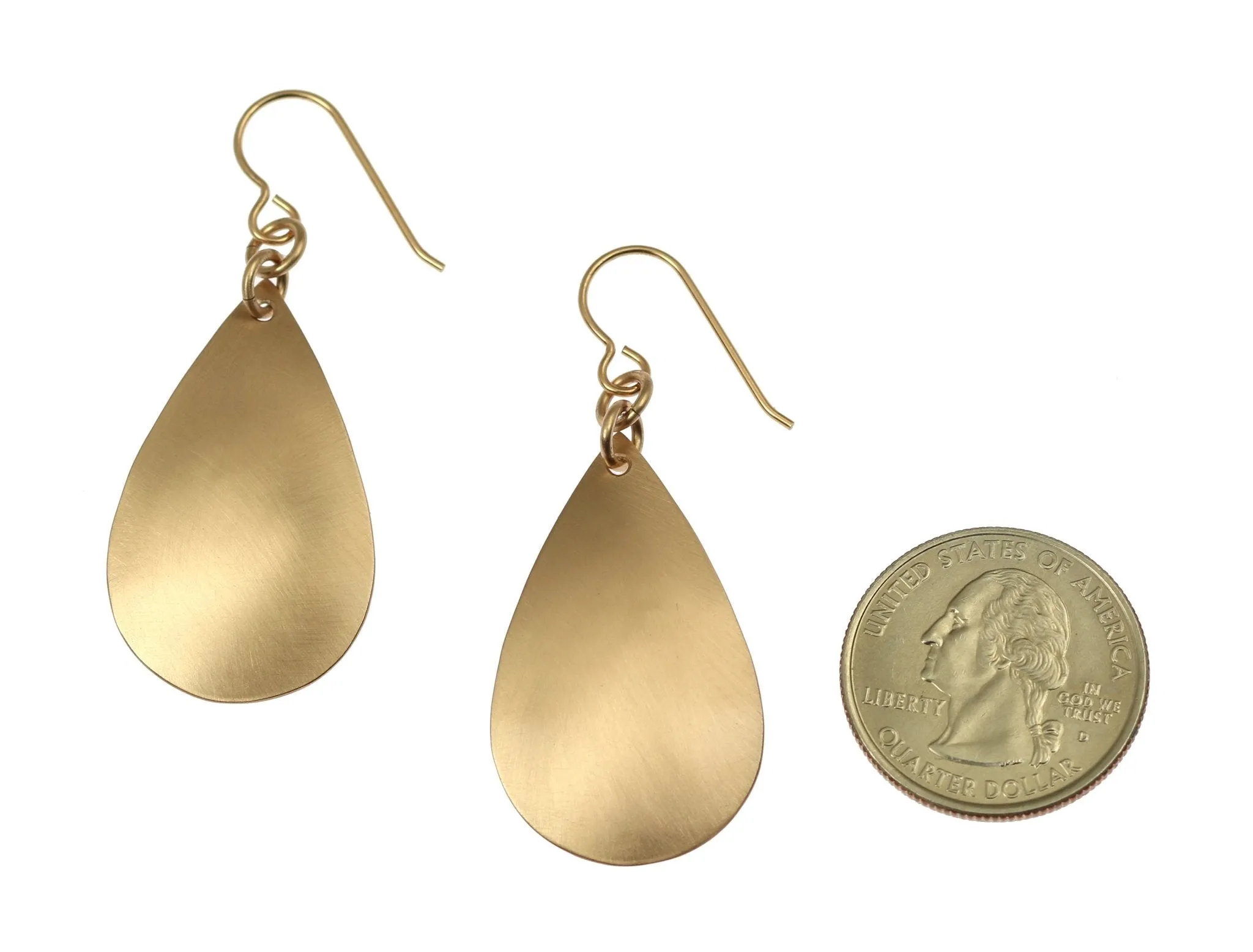 Brushed Bronze Teardrop Earrings