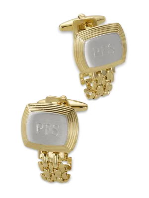 Chain Wrap Engravable Cufflinks - Gold/silver