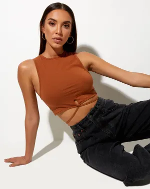 Clias Crop Top in Bombay Brown