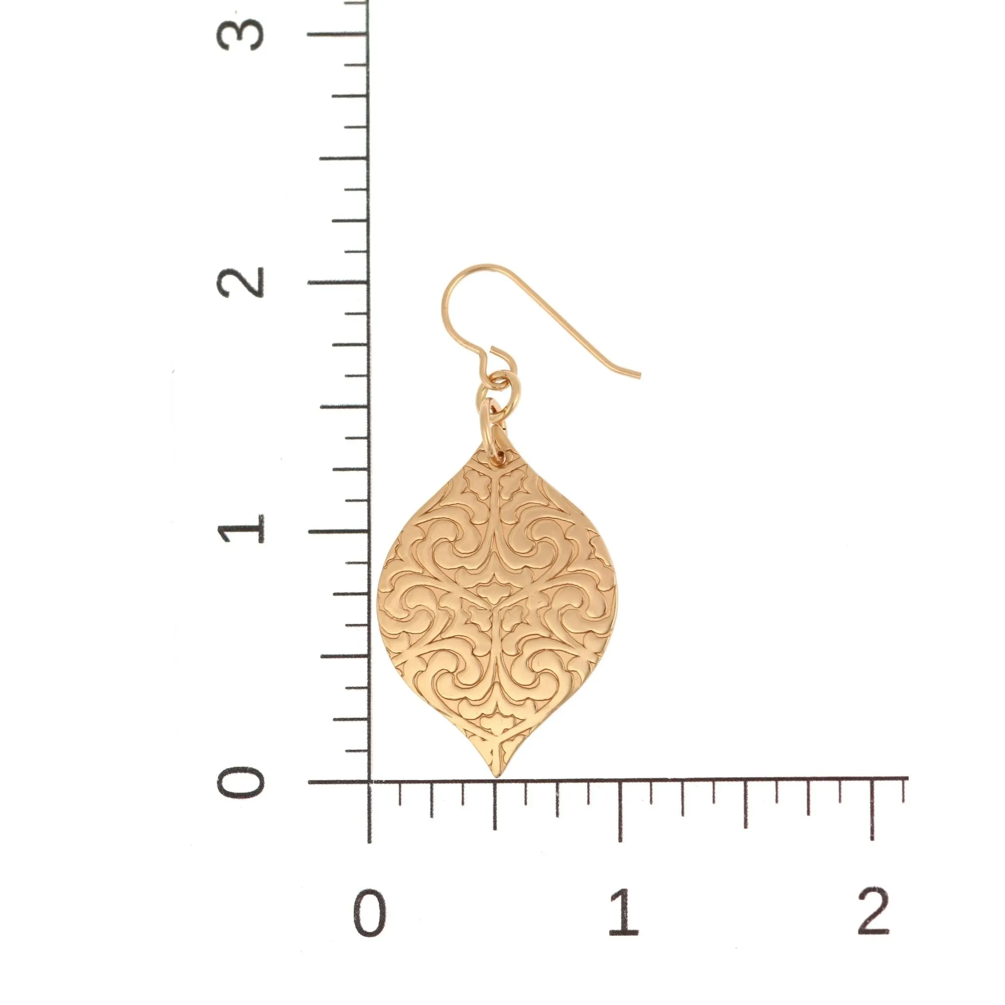 Damask Embossed Bronze Marrakesh  Drop Earrings