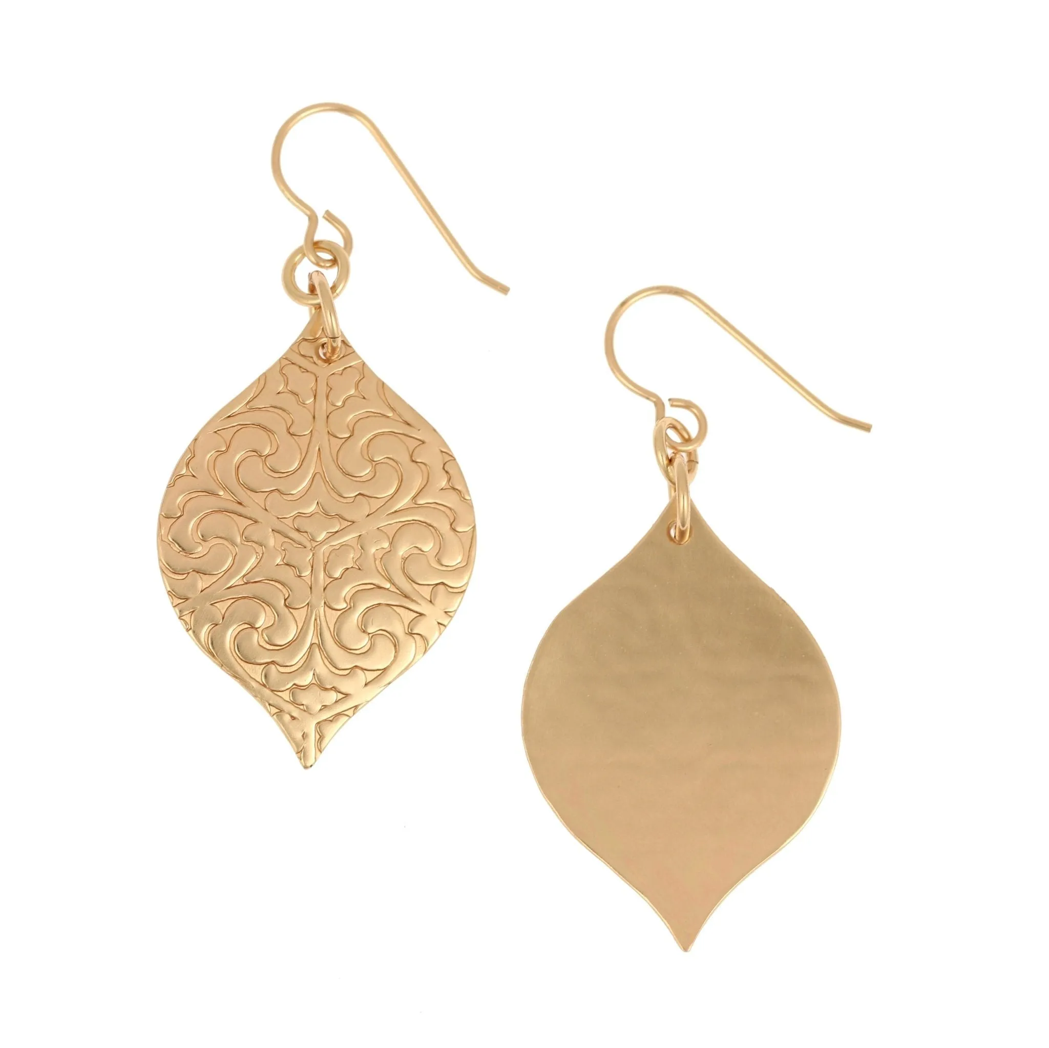 Damask Embossed Bronze Marrakesh  Drop Earrings