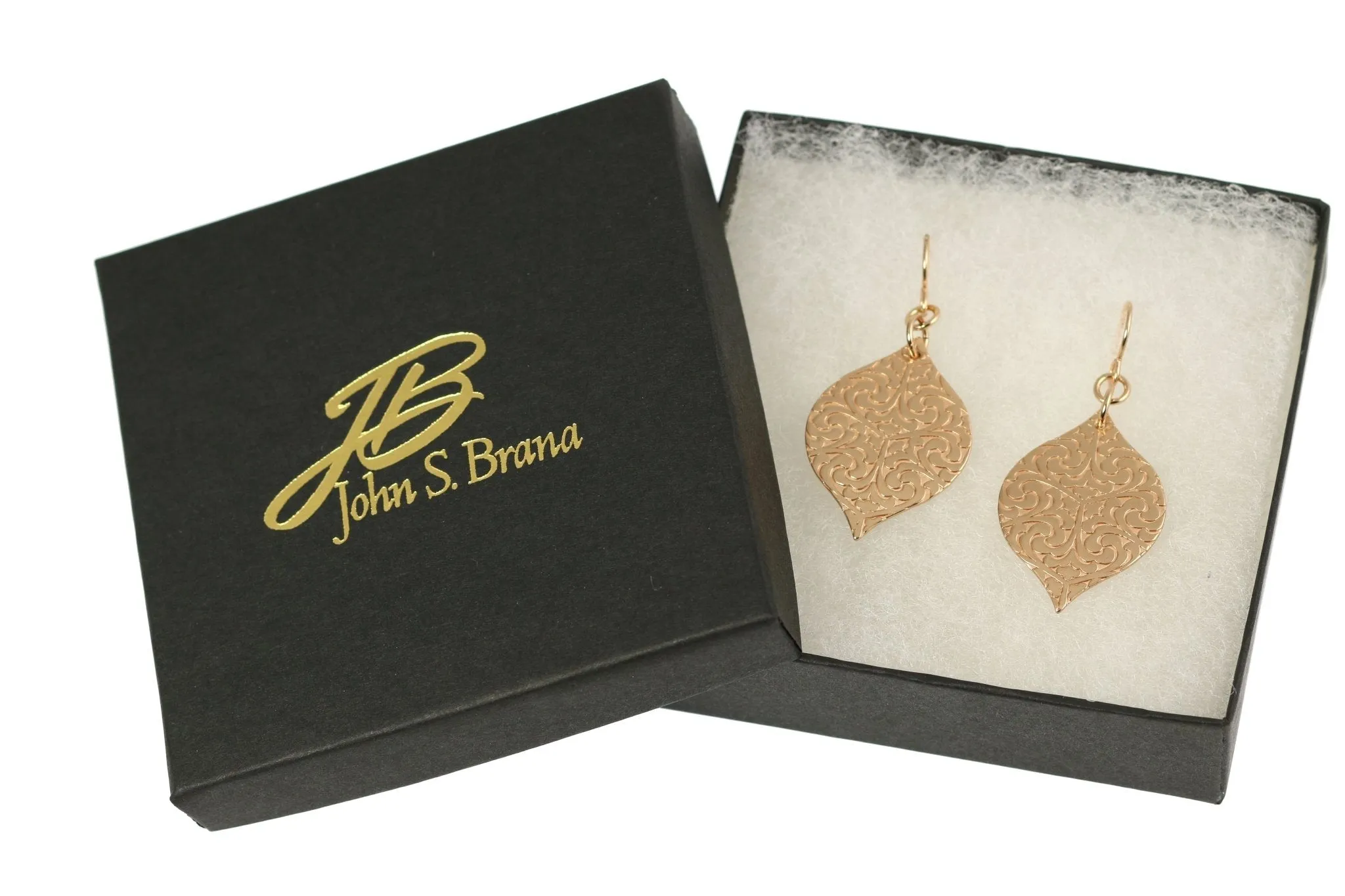 Damask Embossed Bronze Marrakesh  Drop Earrings