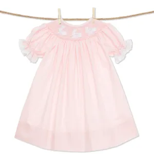 Easter Bunny Smocked Dress in pink