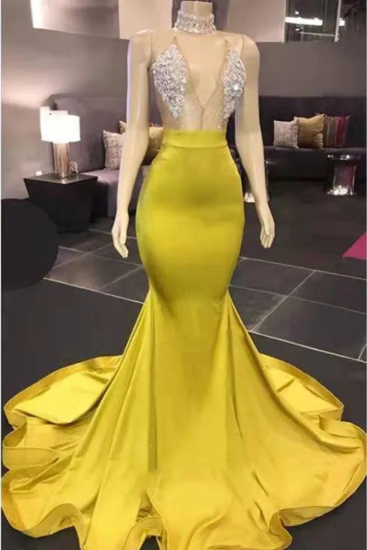 Gorgeous Deep V Neck Mermaid Prom Dress Long Evening Dresses