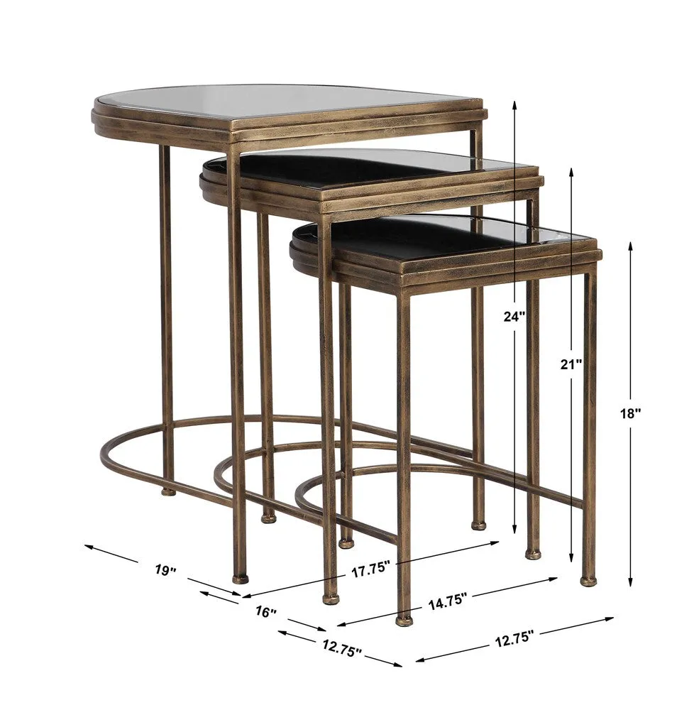 INDIA NESTING TABLES, GOLD, S/3