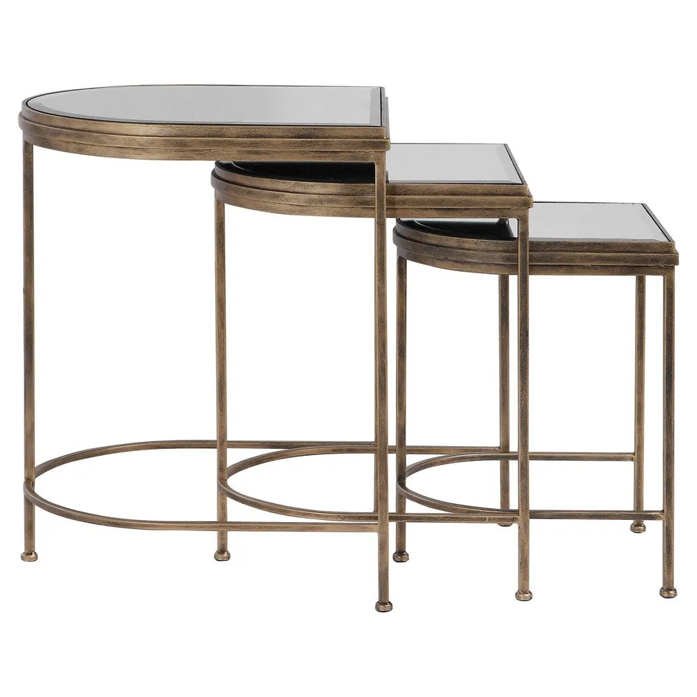 INDIA NESTING TABLES, GOLD, S/3