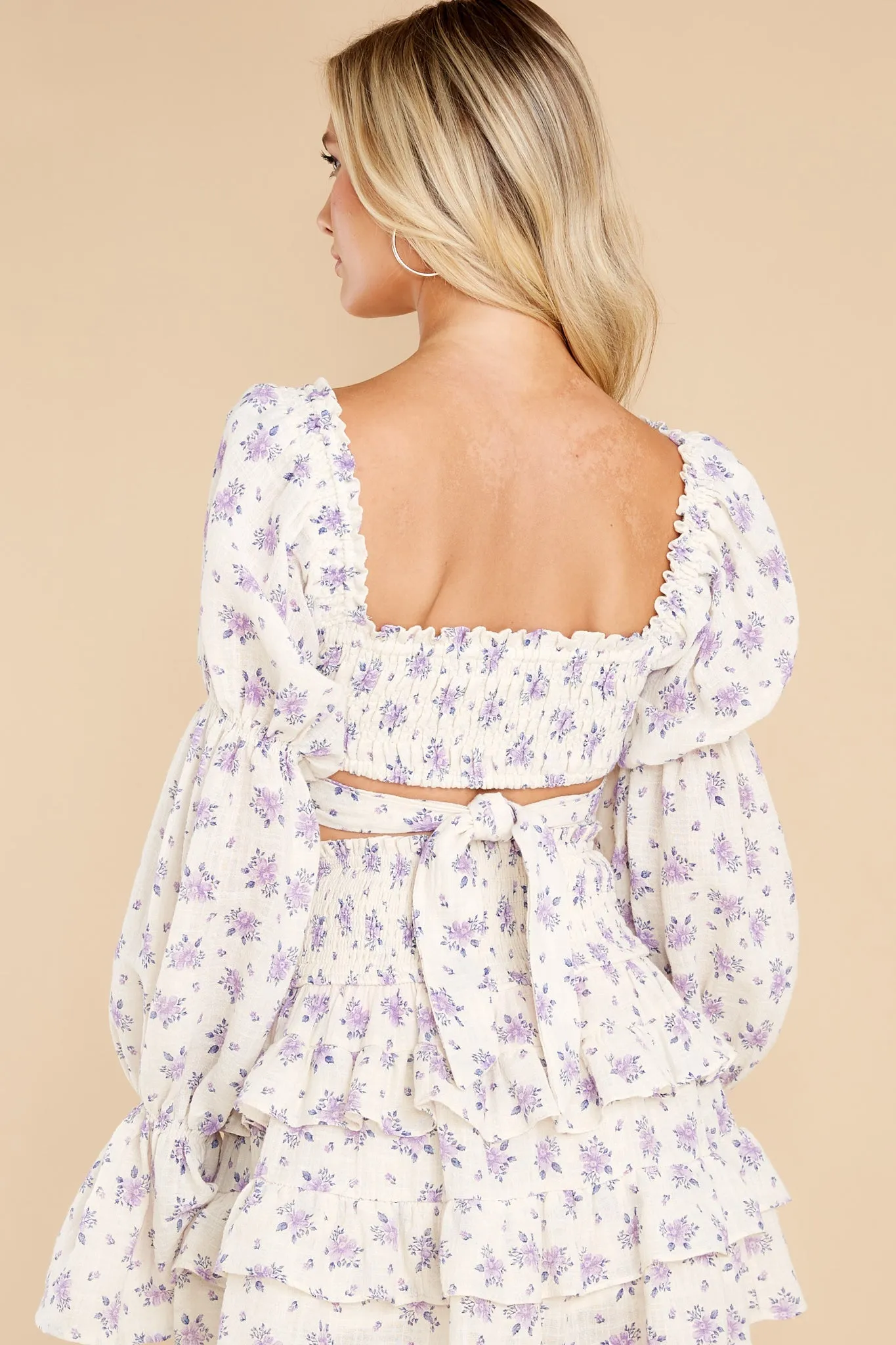 Irresistible Love Lavender Floral Print Crop Top