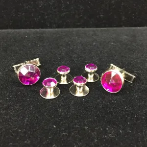 Magenta Stud & Cufflink Set