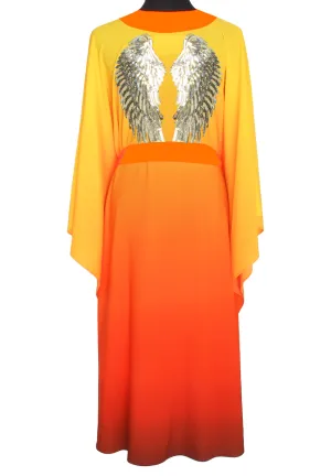 Monochrome Ombre - Fire Kimono Wings (Neon Orange) - Long