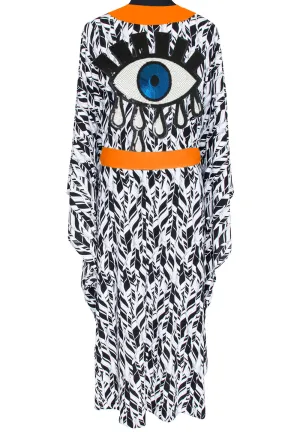 Tulum – Feathers Kimono Evil Eye (Neon Orange)