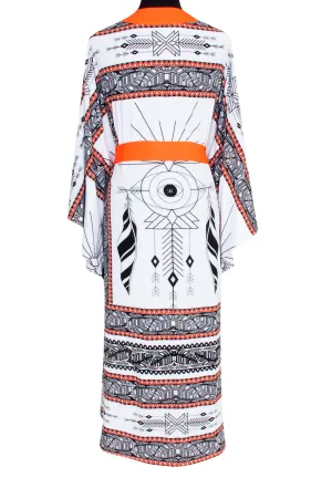 Tulum - White Magic Kimono (Neon Orange)