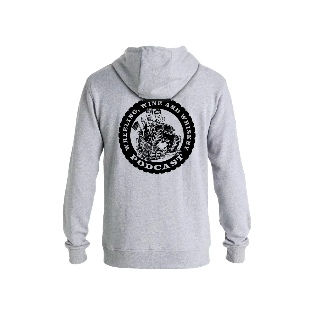 Wheeling Wine and Whiskey - MONOCHROME - ZIP HOODIE